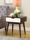 Christa End Table (USB Charging Dock), Espresso & White